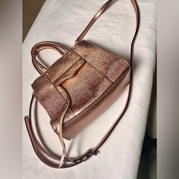 REBECCA MINKOFF Women’s Rose Colored Metallic Crossbody or Shoulder Bag - Picture 3 of 11